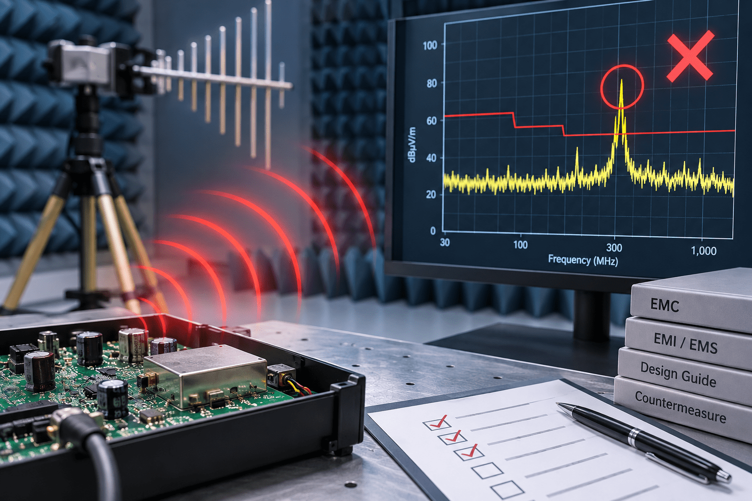 EMC試験に落ちたときに確認したい原因と対策の進め方